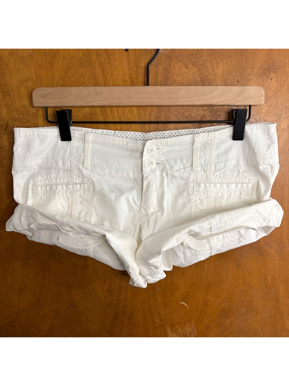 Abercrombie & Fitch Vintage Y2K White Low Rise Micro Mini Shorts 2 Mcbling Bratz